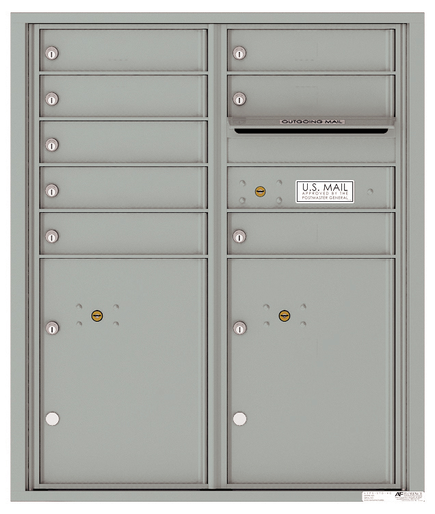 Florence 4C Horizontal Mailbox - ADA Compliant Max Height - 8 Doors, 2 Parcel Lockers - USPS Access