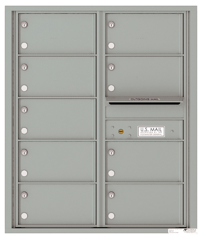 4C Horizontal Mailbox with 9 Tenant Compartments and Outgoing Mail Slot