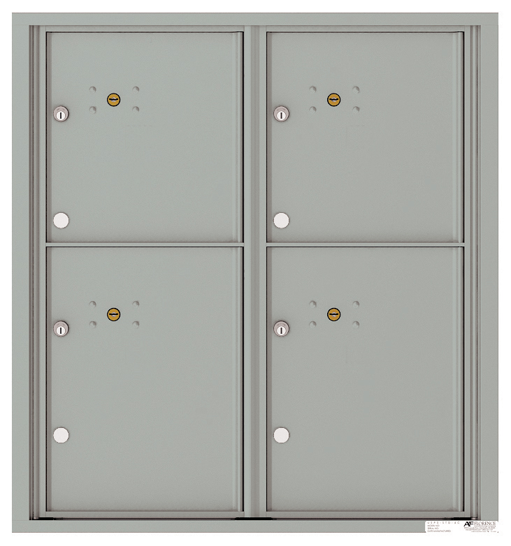 Florence 4C Horizontal Mailbox - 4 Parcel Lockers - Front Loading - 9 Doors High - USPS Access