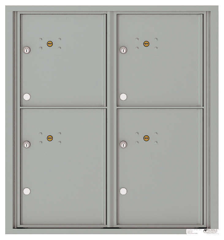 Fully Recessed 4C Horizontal Mailbox with 4 Extra-Large Parcel Lockers