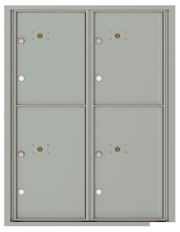 Fully Recessed 4C Horizontal Mailbox with 4 Parcel Lockers