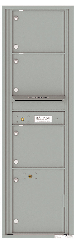 Florence 4C Horizontal Mailbox - Max Height - 3 Doors, 1 Parcel Locker - USPS Access