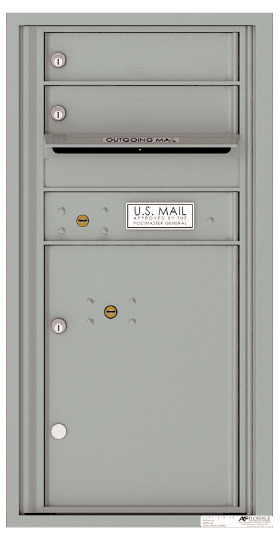 Florence 4C Horizontal Mailbox - 9 Doors High - 2 Doors, 1 Parcel Locker - USPS Access