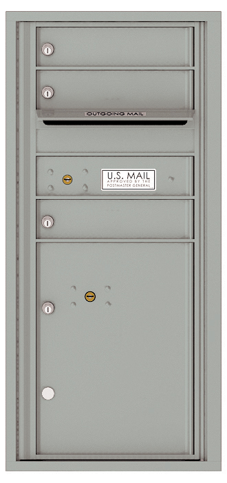 Florence 4C Horizontal Mailbox - 3 Tenant Doors, 1 Parcel Locker - Front Loading - ADA Compliant Max Height - USPS Access