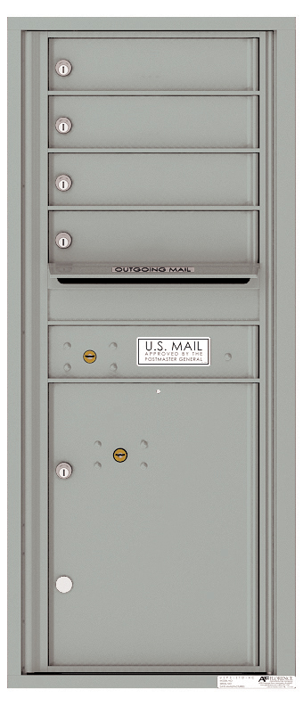 Florence 4C Horizontal Mailbox - 11 Doors High - 4 Doors, 1 Parcel Locker - USPS Access